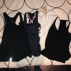 THREE Lululemon Tank Tops Black & Navy EUC Size 6